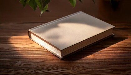 book mockup, paper, table, diary, closed