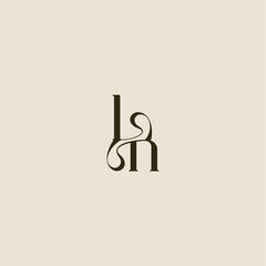 dynamic line monogram logo luxurious concept LN elegant wedding letter