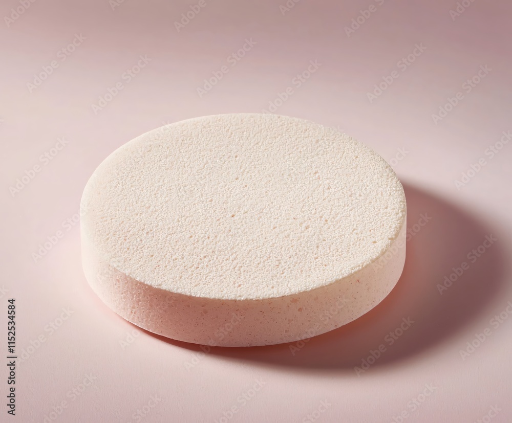 Poster Minimalist Circular Foam Object on Soft Pastel Background for Artistic Presentation