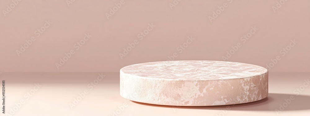 Poster Elegant Round Marble Display on Soft Pink Background for Product Showcases and More