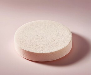 Minimalist Circular Foam Object on Soft Pastel Background for Artistic Presentation