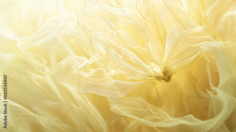 Aufkleber soft ethereal background with flowing white fabric textures in gentle warm tones