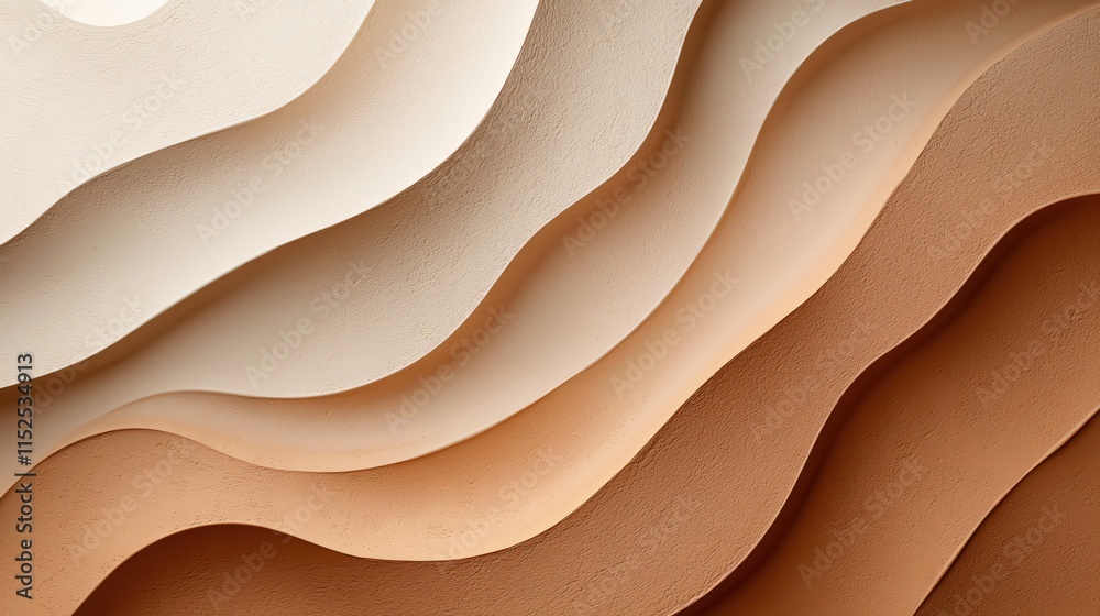 Poster abstract wave patterns in neutral tones for modern interior design and art