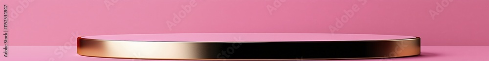 Aufkleber Elegant Round Platform with Gold Edge on Soft Pink Background for Product Display