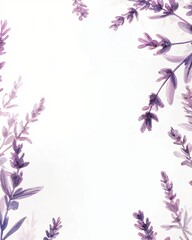 Soft Lavender Flowers on White Background for Elegant Floral Design Projects