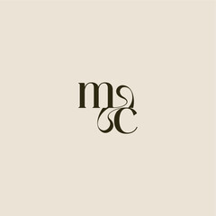 dynamic line monogram logo luxurious concept MC elegant wedding letter