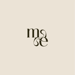 dynamic line monogram logo luxurious concept ME elegant wedding letter
