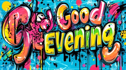 Good Evening Graffiti Art: Vibrant Colors and Urban Style