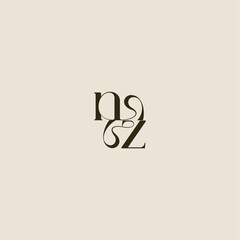 dynamic line monogram logo luxurious concept NZ elegant wedding letter