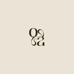 dynamic line monogram logo luxurious concept OA elegant wedding letter