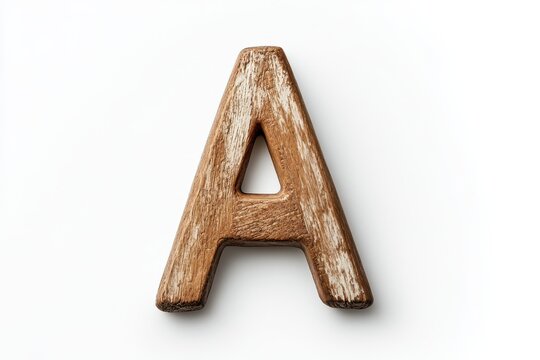 Large wooden letter A displayed on a plain background