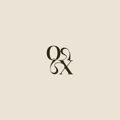 dynamic line monogram logo luxurious concept OX elegant wedding letter