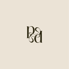 dynamic line monogram logo luxurious concept PD elegant wedding letter