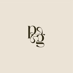 dynamic line monogram logo luxurious concept PG elegant wedding letter