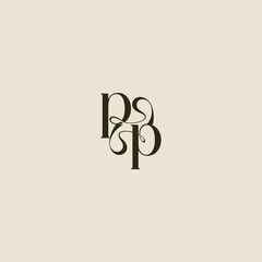 dynamic line monogram logo luxurious concept PP elegant wedding letter
