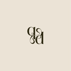 dynamic line monogram logo luxurious concept QD elegant wedding letter