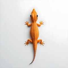 Naklejka premium Orange gecko lizard on white background
