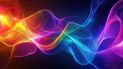 Fototapeta premium Colorful Abstract Waves of Light in Motion for Background and Design Use