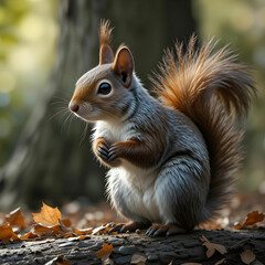 Photo realistic squirrel with white background