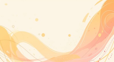 Abstract Flat Vector Background with Soft Orange and Pink Shapes, Simple Forms Connected by Dots, Light Color Gradient on White Background