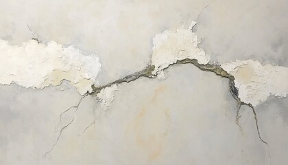 Obraz premium Abstract Gray Wall Texture with Cracks and Beige Accents AI Art