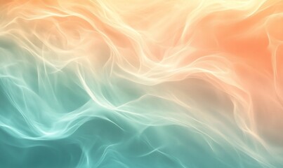 Obraz premium Abstract flowing orange, cyan smoke.
