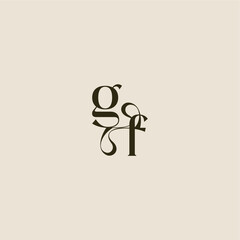 elegant wedding dynamic line monogram logo letter luxurious concept GF