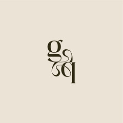 elegant wedding dynamic line monogram logo letter luxurious concept GQ