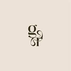 elegant wedding dynamic line monogram logo letter luxurious concept GR