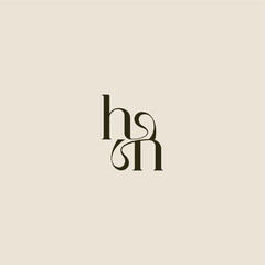 elegant wedding dynamic line monogram logo letter luxurious concept HN