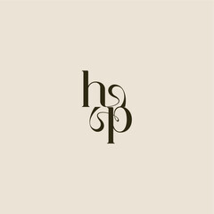elegant wedding dynamic line monogram logo letter luxurious concept HP