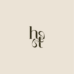 elegant wedding dynamic line monogram logo letter luxurious concept HT