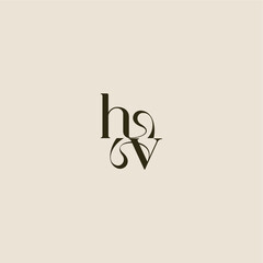 elegant wedding dynamic line monogram logo letter luxurious concept HV