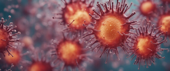 Corona Virus Microscopic View Background Banner