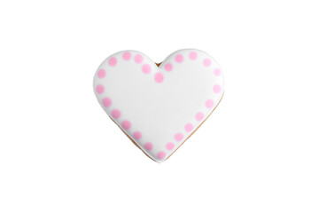 Delicious heart shaped cookie isolated on white. Valentine's Day