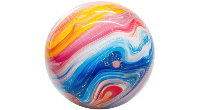 Colorful ball, transparent background