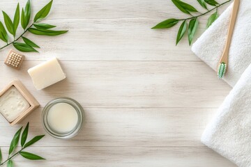 Eco-friendly bathroom essentials. Generative AI