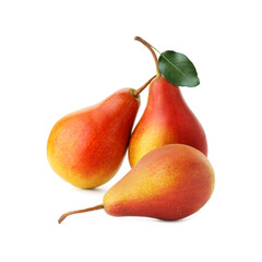Tasty fresh ripe pears isolated on white