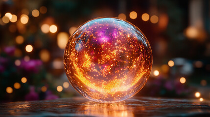 glowing sphere with intricate data patterns and circuit lines floats against a dark background, symbolizing advanced technology, data processing, and the digital world