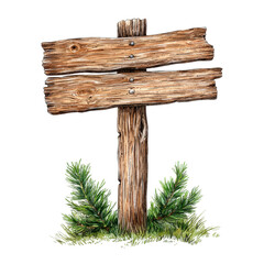 Naklejka premium Rustic Watercolor Real Estate Sign on Weathered Wood