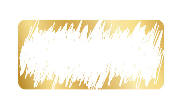 Golden rectangle scratchcard surface with scraped textures. Lottery, sale coupon or promo code card templates. Vector illustration.