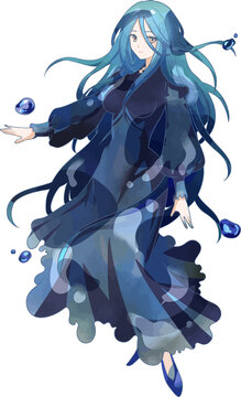 水のイメージの女性イラスト