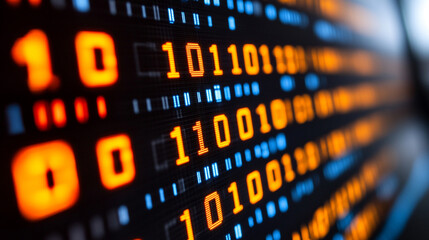 A vibrant digital background of green and yellow binary data streams representing the chaotic and dynamic flow of information, symbolizing technology, progress, and the digital world.

