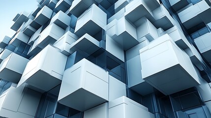 Obraz premium Abstract Modern Building Facade Design Cubes