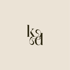 elegant wedding dynamic line monogram logo letter luxurious concept KD