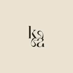 elegant wedding dynamic line monogram logo letter luxurious concept KA