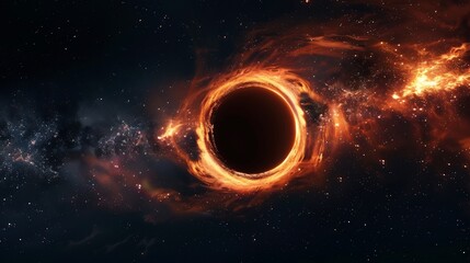 Naklejka premium Fiery Accretion Disk of a Supermassive Black Hole