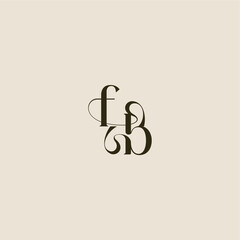 elegant wedding FB luxurious concept dynamic line monogram logo letter