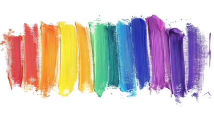 a vibrant rainbow of colorful paint strokes creates an abstract design