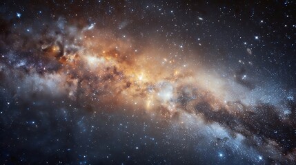 Fototapeta premium Cosmic Tapestry: A Celestial Dance of Stars and Nebulae